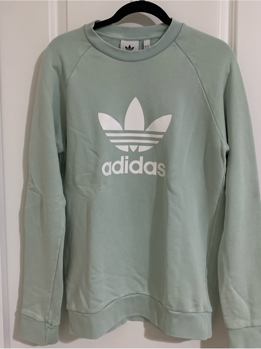 adidas Mint Green Trefoil Crewneck Sweatshirt, S